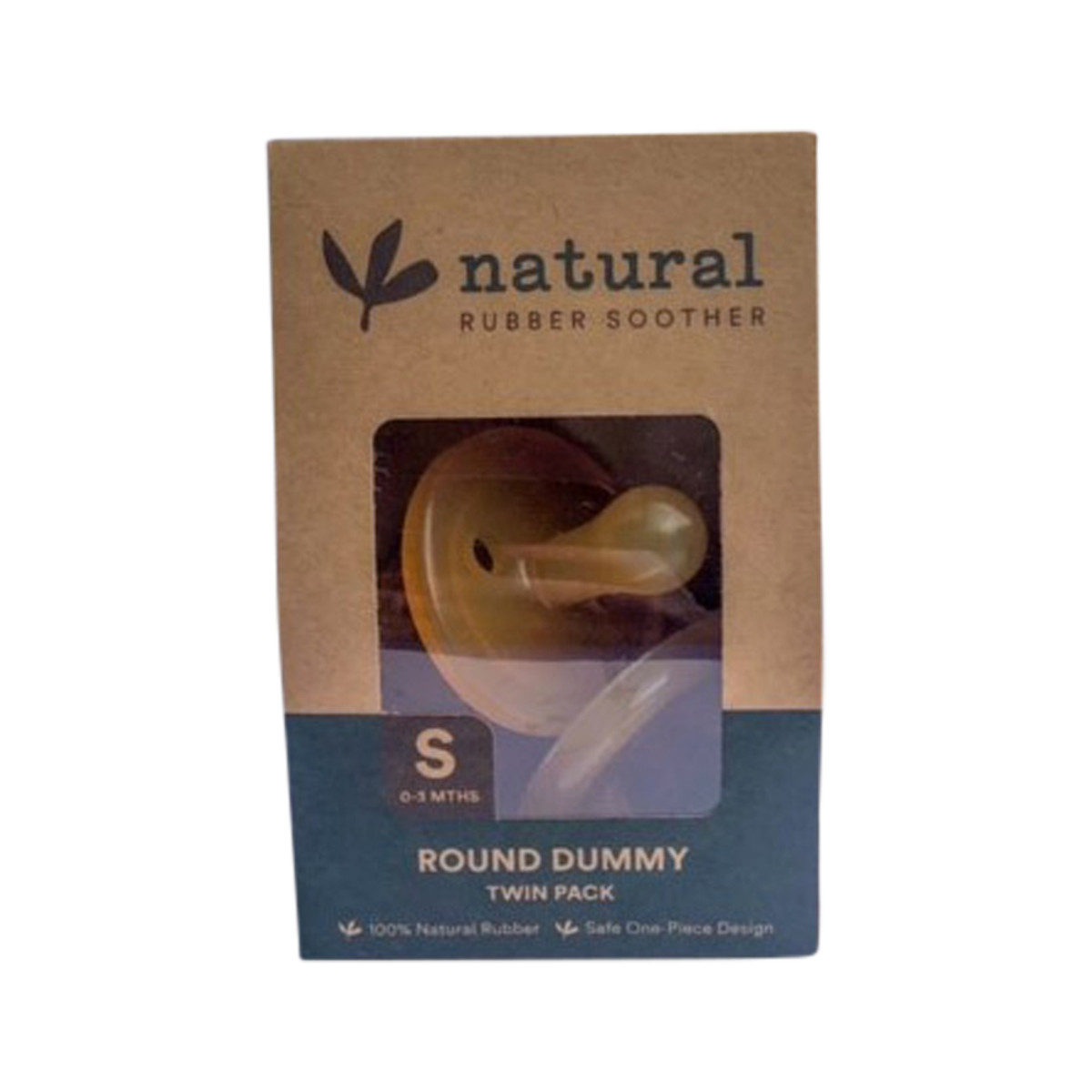 Natural Rubber Soother Round Dummy Small (0-3 Months) Twin Pack